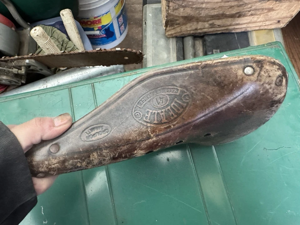 Ideale 41 皮革自行车鞍座。 复古。 法国制造自行车 — 第 4/4 张图片