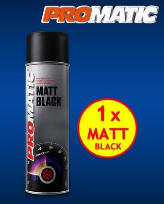Promatic Mattschwarz Sprühfarbe Aerosol 500ml schnelltrocknend Mehrzweck