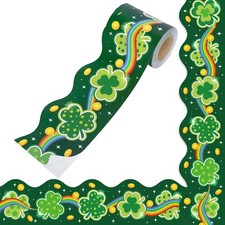 32.8Ft St. Patrick's Day Bulletin Board Borders Rainbow Gold Coin Shamrock Rolle