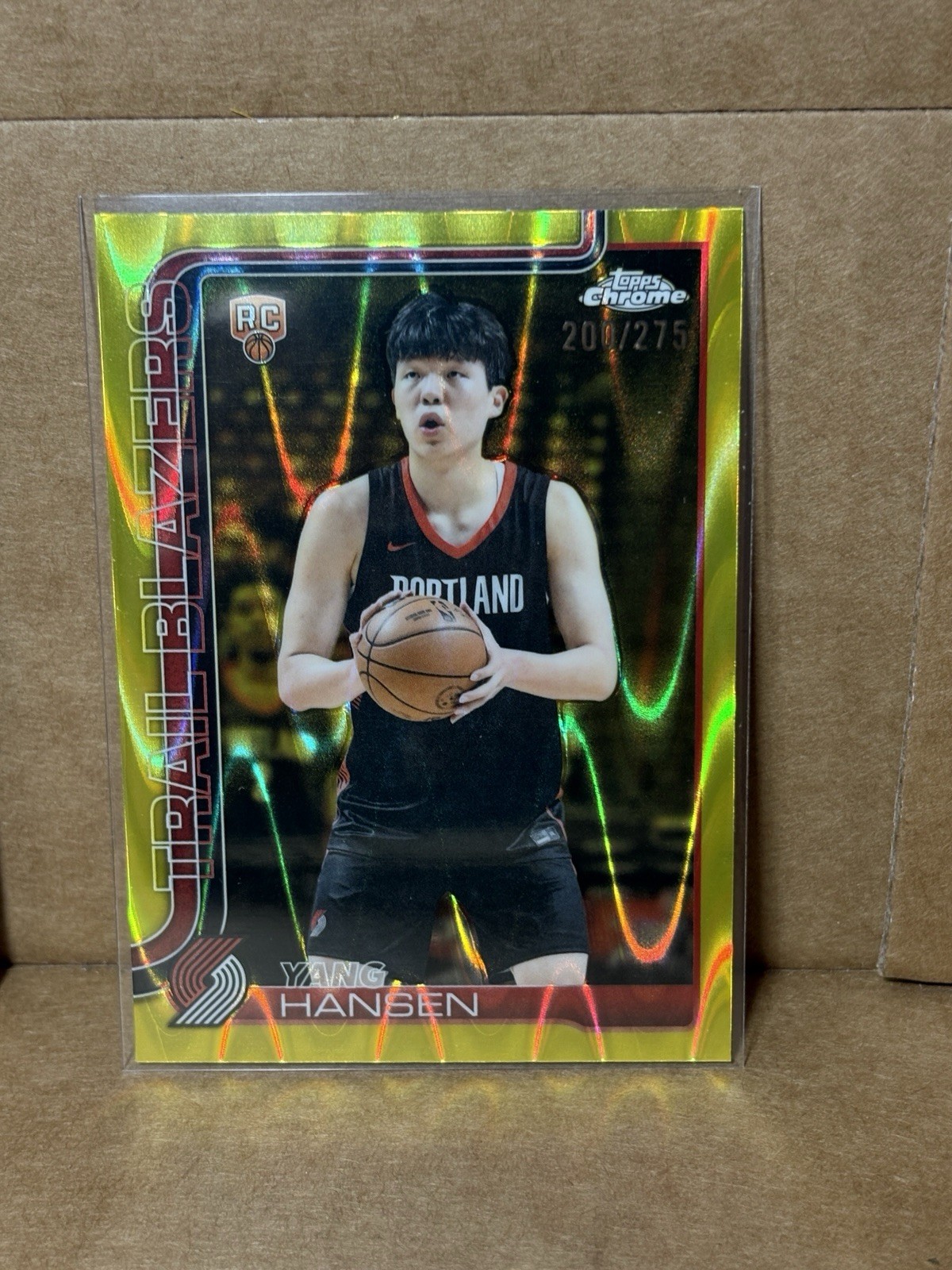 2025-26 Topps Chrome - Yang Hansen #266 Yellow RayWave Refractor /275 (RC)