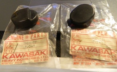NOS OEM KAWASAKI CARBURETOR FLOAT SET  F12MX, 74 KX450, 78-80 KX125  16031-021