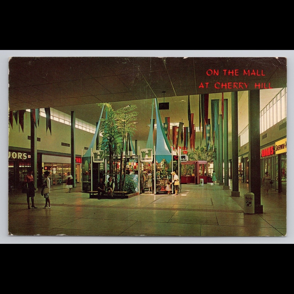 Vintage Cherry Hill New Jersey Postcard Shopping Mall Unposted Scenic View