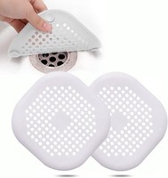 2 StüCk Silikon Abflusssieb Dusche HaarfäNger Badewanne Abflussabdeckung Weiß