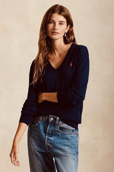 Women Polo Ralph Lauren Sweater Black Wool S