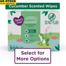 Cucumber Scent Baby Wipes Hypoallergenic Vitamin E 900 Count Cloth Wipes New