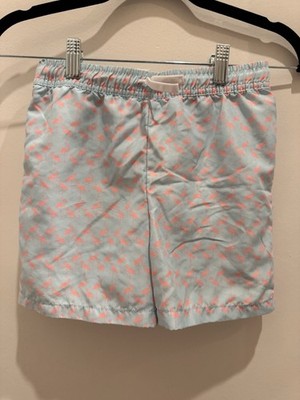 The Oaks Apparel Boys Flamingo Swim Trunks Size 10 Blue Pink Beach Pool