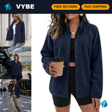 Cozy Fleece Jacket for Women - Button Winter Coat with Pockets, Fall Fashion