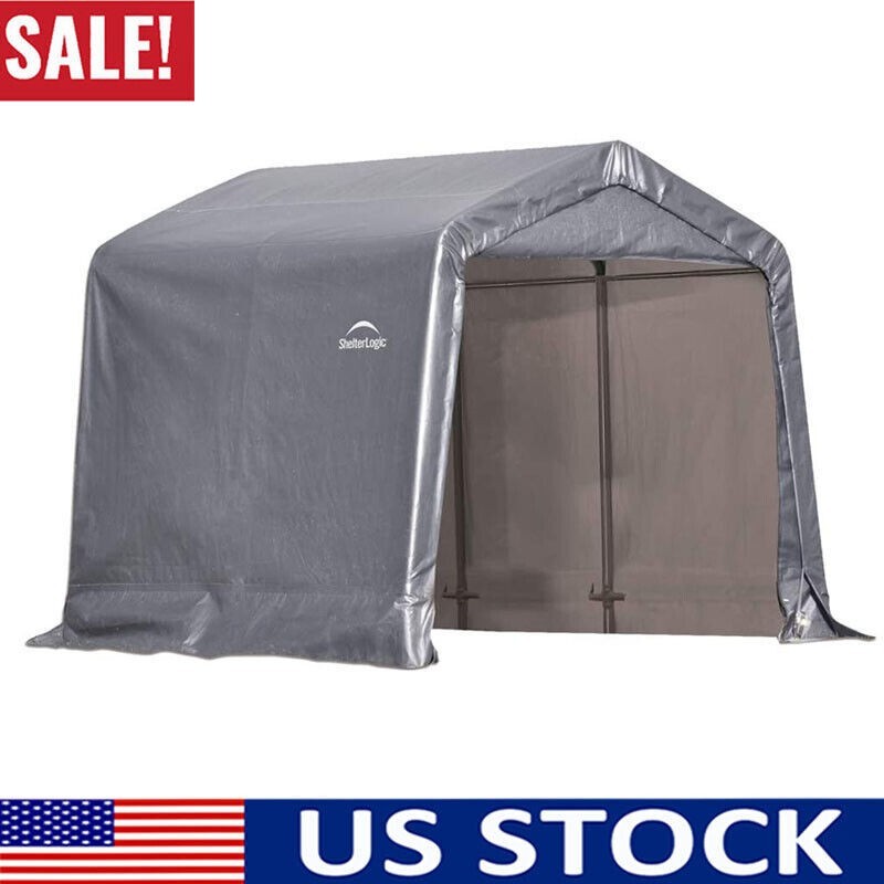 8' x 8' Outdoor Storage Shed Garden Backyard Tool Metal Steel Waterproof Cover