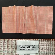 Waverly Grantham Plaid Rose Hip Straight Valance 52" x 18" Houndstooth Pattern