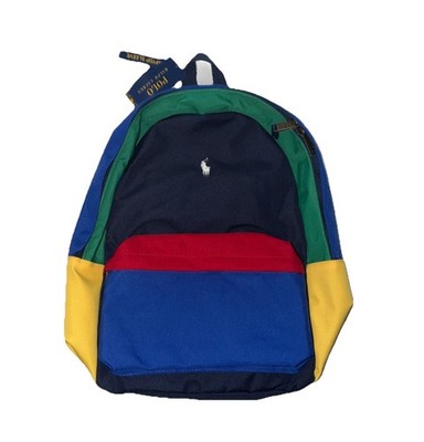 Polo Ralph Lauren Colorblock Multi-Color Backpack Bag New With Tags