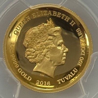 2016-P Tuvalu Pearl Harbor 1 oz Gold Coin $100 PCGS PR-70 Ronald