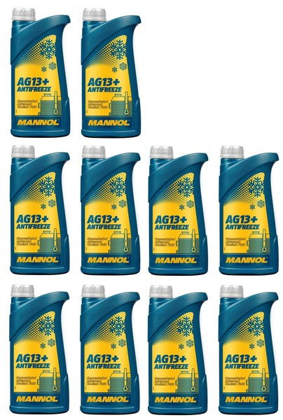 10L Mannol 4114 AG13+ Antifreeze KüHlerfrostschutz - Konzentrat 10X1L-image