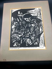 Hand Printed Photo Serigraph from Woodcut by Kristen Hotvedt 1970