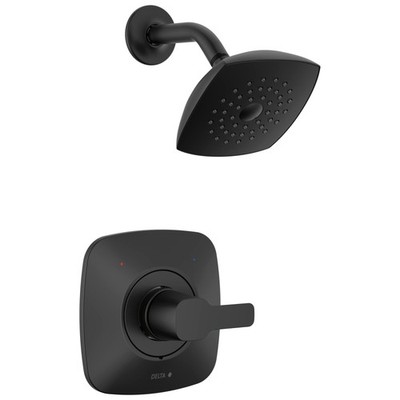 Delta Modern 14 Series Shower Faucet Set, Matte Black Head