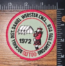 Daniel Webster Council New Hampshire Tattoo Camporee 1972 BSA Patch