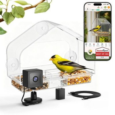 Richbird Smart Window Bird Feeder 2K Ai Identification Strong Suction Cup Mount