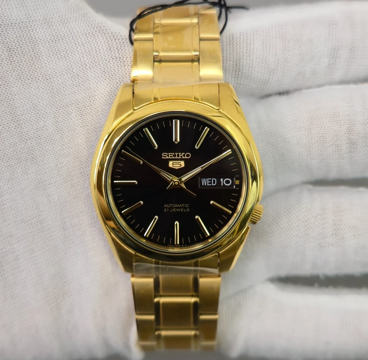 Seiko 5 Mechanical (Automatic) Gold Plated Band Wristwatches for