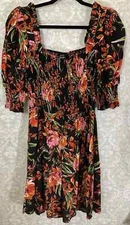 MSK Women’s Dress Size Medium Floral Ruffled Stretch A-Line Knee Length