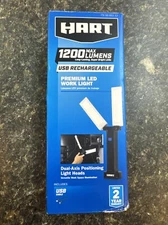 HART 1200 Lumen LED Worklight Dual Head USB Rechargeable Magnetic Base