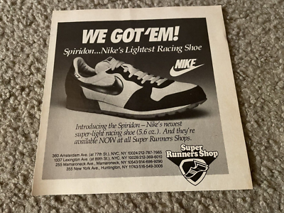 Vintage 1984 NIKE SPIRIDON Racing Track Running Shoes Poster Print