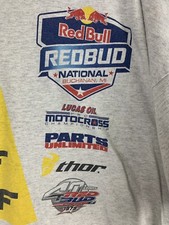 Vintage Motocross Shirt Mens 3X Track Crew Red Bull RED BUD REGIONAL 1973