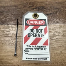 Brady Lockout Tag 65520 DANGER  DO NOT OPERATE w Zip Tie