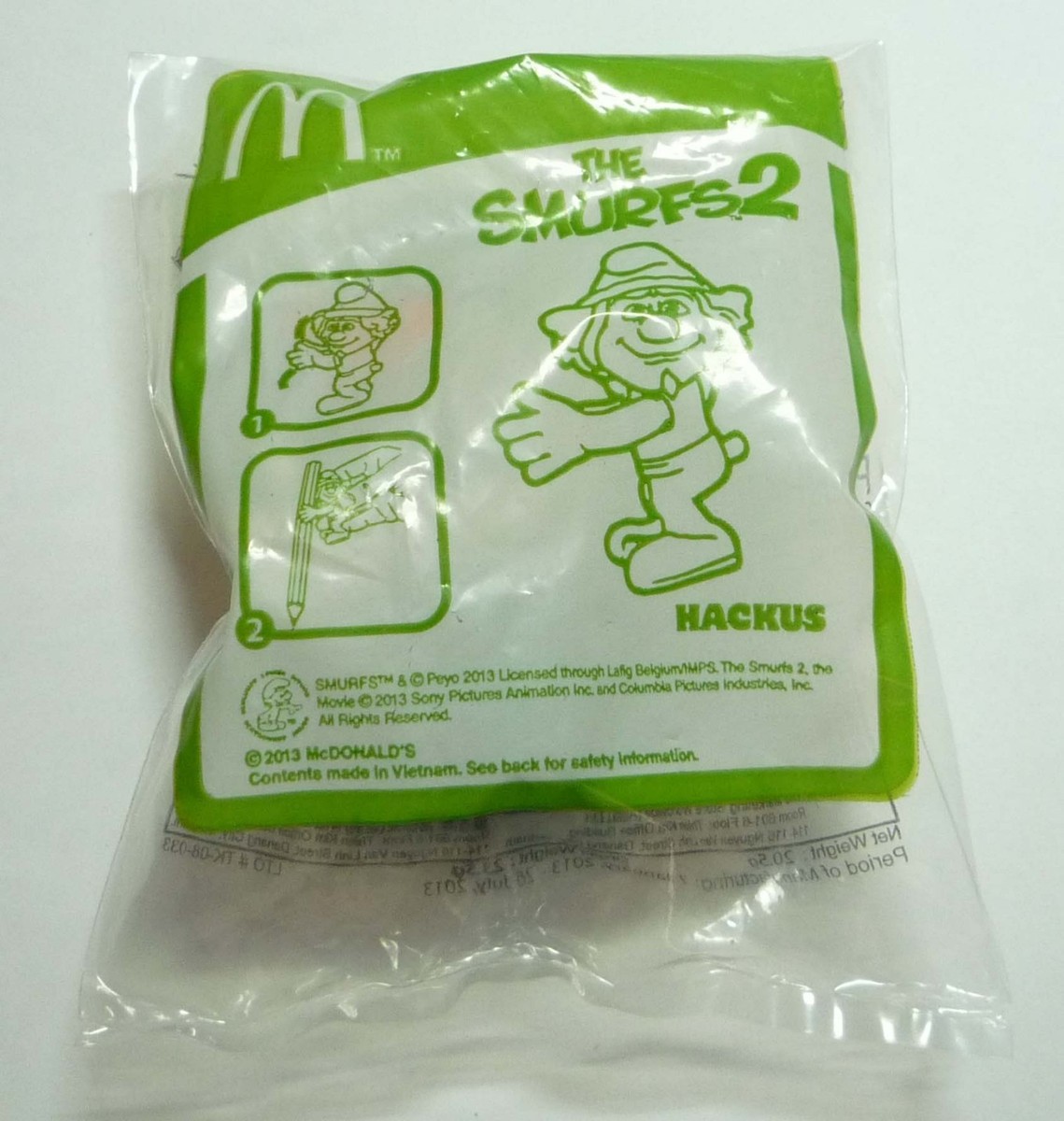 Figurine Hackus Schtroumpfs 2 McDonald's 2013 - Collection, Occasion - Bon état