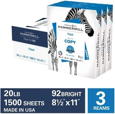 Hammermill Printer Paper, Tidal Copy Paper, 20lb, 8.5x11, 92 Bright, 1500 Sheets