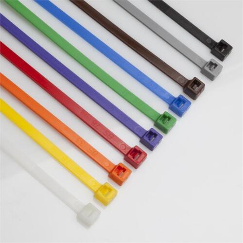 1000 COLORED 4" Inch Long 18# Pound NYLON Cable Ties Zip Ty Tie Wrap - Picture 1 of 11