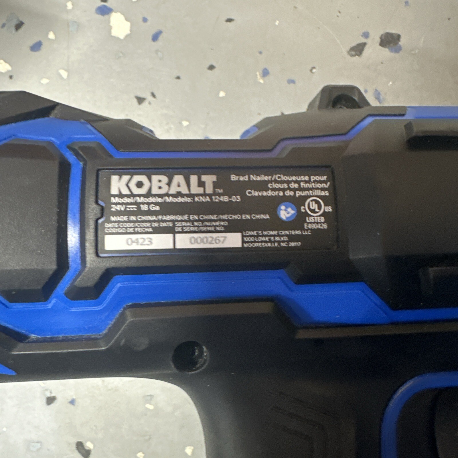 TESTED OPEN BOX Kobalt 24v XTR Cordless 18g Brad Nailer Kit, Battery