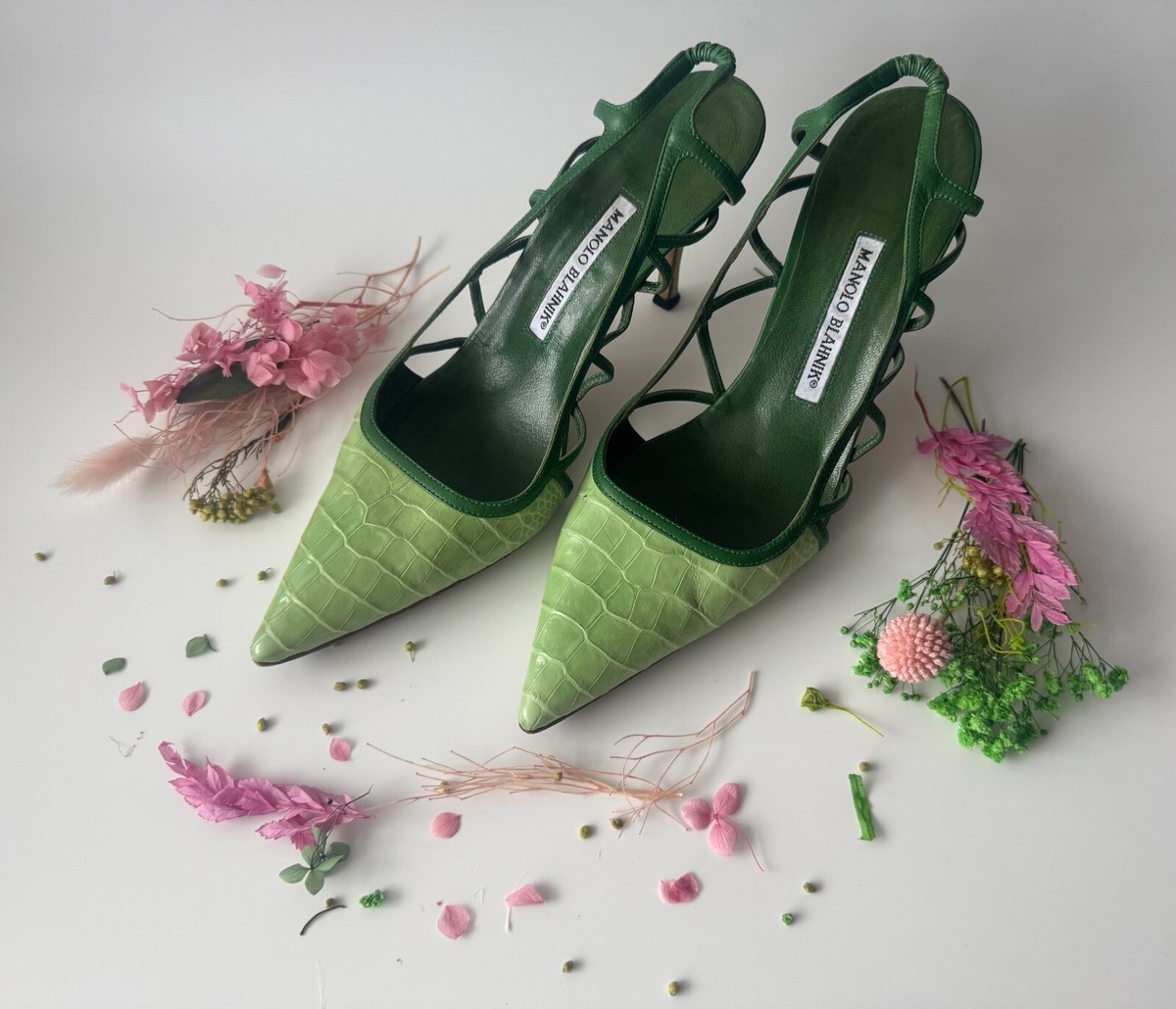 Manolo Blahnik Green Shoes