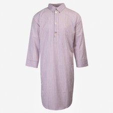 Traditional style Closed front button up Long Nightshirt by Somax. Check patt...
