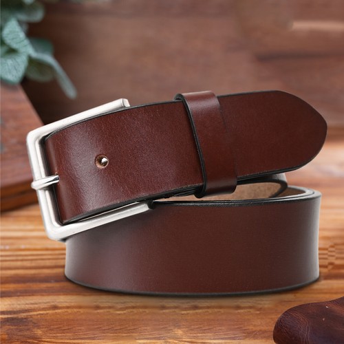 100 Genuine Mens Real Leather Belt Belts Buckle Sizes Trousers Jeans Loop UK eBay