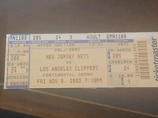 nj nets clippers 2002 game ticket stub nba dikembe mutombo brian scalabrine mamb