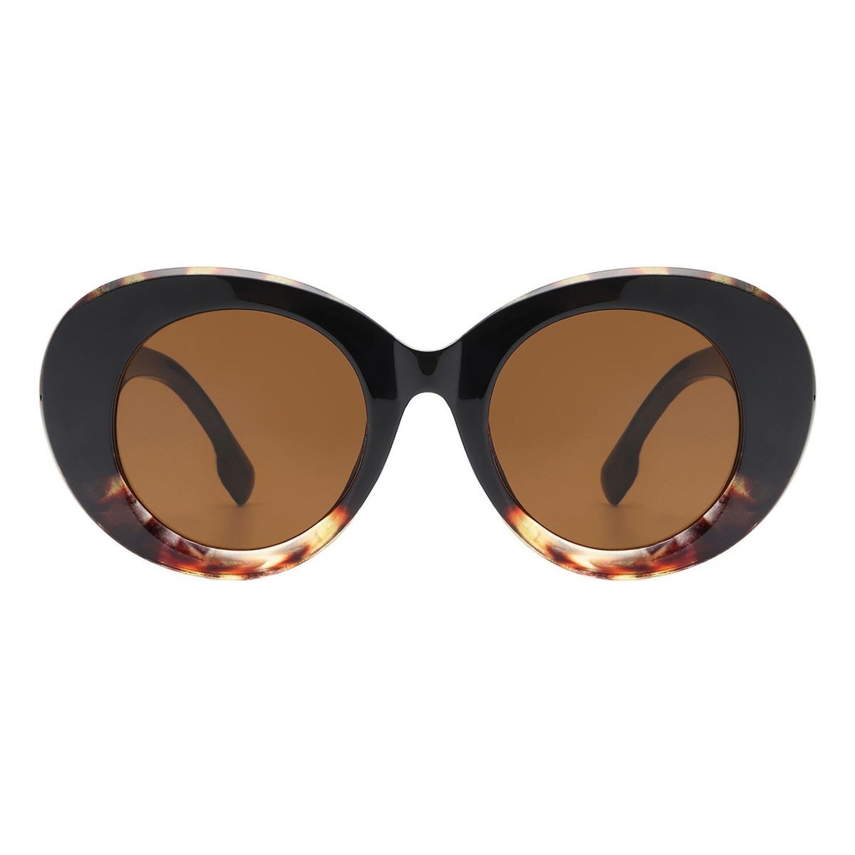 Modern Oval Round Acetate Sunglasses UV400 Polarized Transparent Gray Spring Hinges Acetate Oval Polarized  main image 3