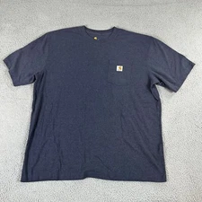 Carhartt Shirt Mens XXL Blue Cotton Workwear Utility Original Fit Short Sleeve