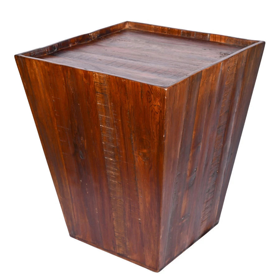 Reclaimed cone shaped 18 inch Square Side table | Accent Table | End Table - Image 3 of 4