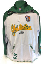 Mens Fubu Harlem Globetrotters White Green Gold Geese 35 Hoodie Sweatshirt