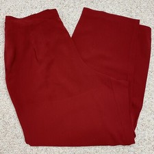 Maggie McNaughton Womens Pants sz 16 Red Pleated Elastic Waist Straight Leg