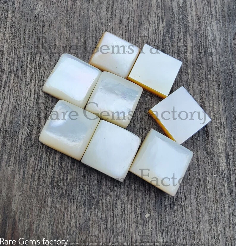 Cabochão natural formato quadrado madrepérola, pedra preciosa solta traseira plana 5mm-15mm - Imagem 3 de 4
