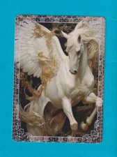Beautiful Pegasus in Flight - Single Modern Wide Linen Swap P/Card Lace Edge