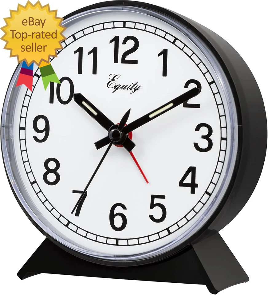 Equity 14075 Black Analog Wind-Up Alarm Clock - Image 4 of 4