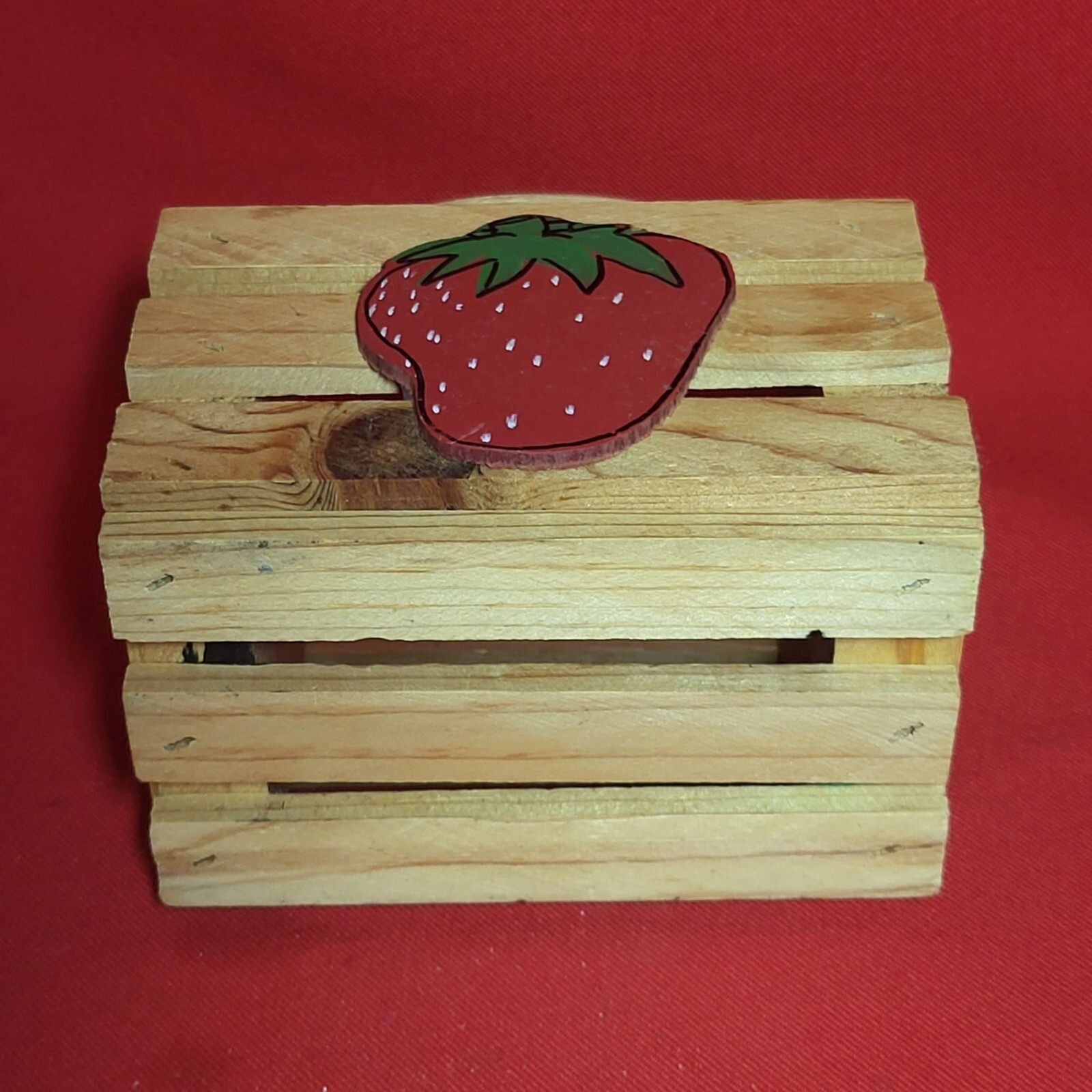Small Strawberry Wood Basket