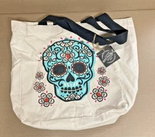 New Canvas Reusable Shopping Bag Grocery School Teachers Tote Day of the Dead