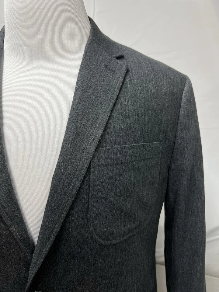 Chaqueta Blazer Perry Ellis Para Hombre XL Calce Ajustado Gris Algodón 2 Botones Sin Construir Foto 2 de 4