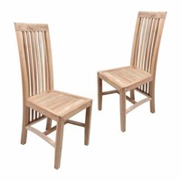 Divero 2Er Set Esszimmerstuhl Bolero Teakholz Unbehandelt Gartenstuhl Holzstuhl