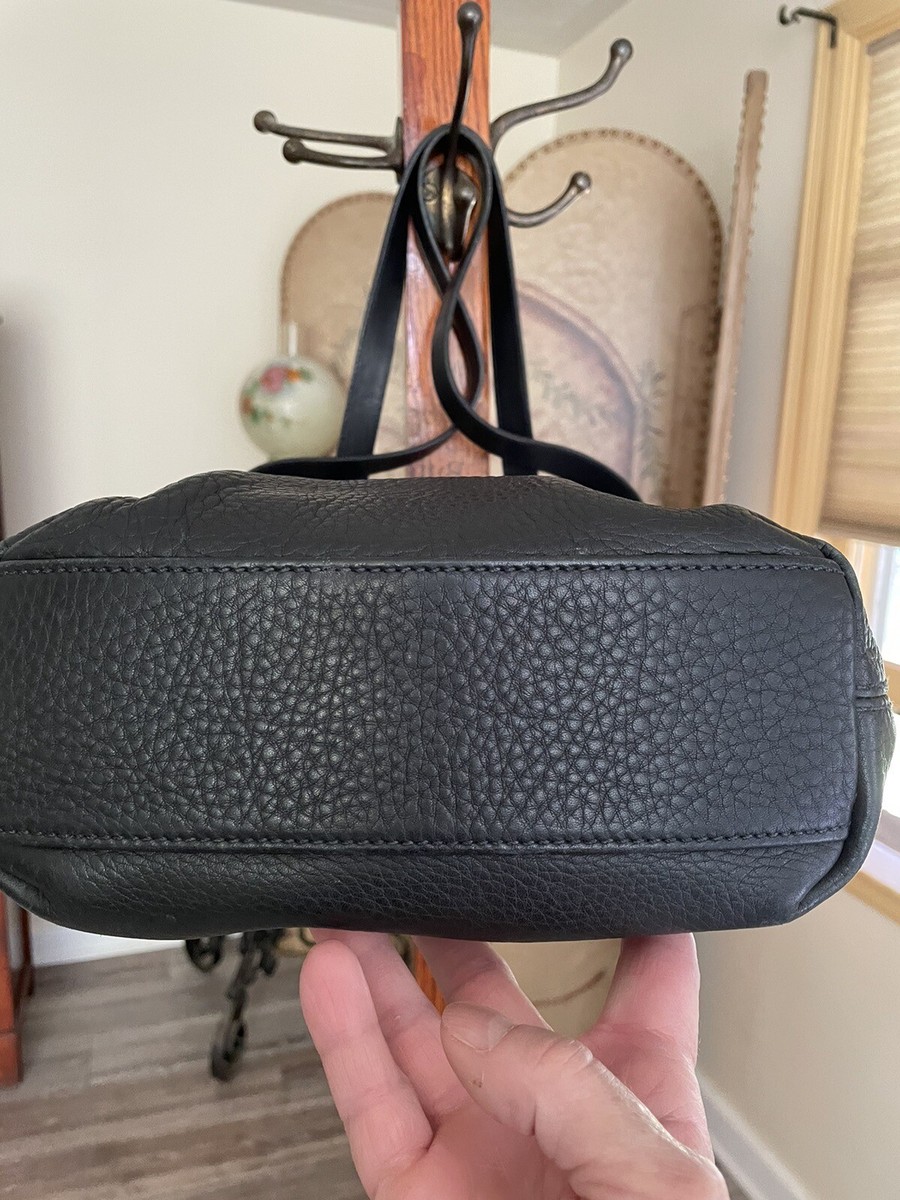 Vintage COACH Leather Bag Navy Blue/ Black Pebble Shoulder Purse