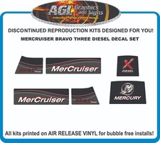 Mercury Mercruiser Bravo Three X Diesel Outdrive Replacement Decal Kit one two