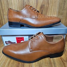 Zapatos de vestir de cuero portafolio de PERRY ELLIS para hombre ~ marrón ~ talla US 10,5