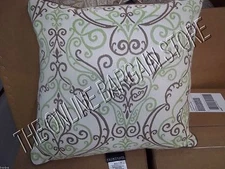 Frontgate Outdoor Yard Patio Pool throw Pillow Majesty Gingko Brown Piping 20"